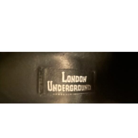 Women 9M London Underground Black Leather Lace-Up Combat Boots Punk Goth - Picture 9 of 11